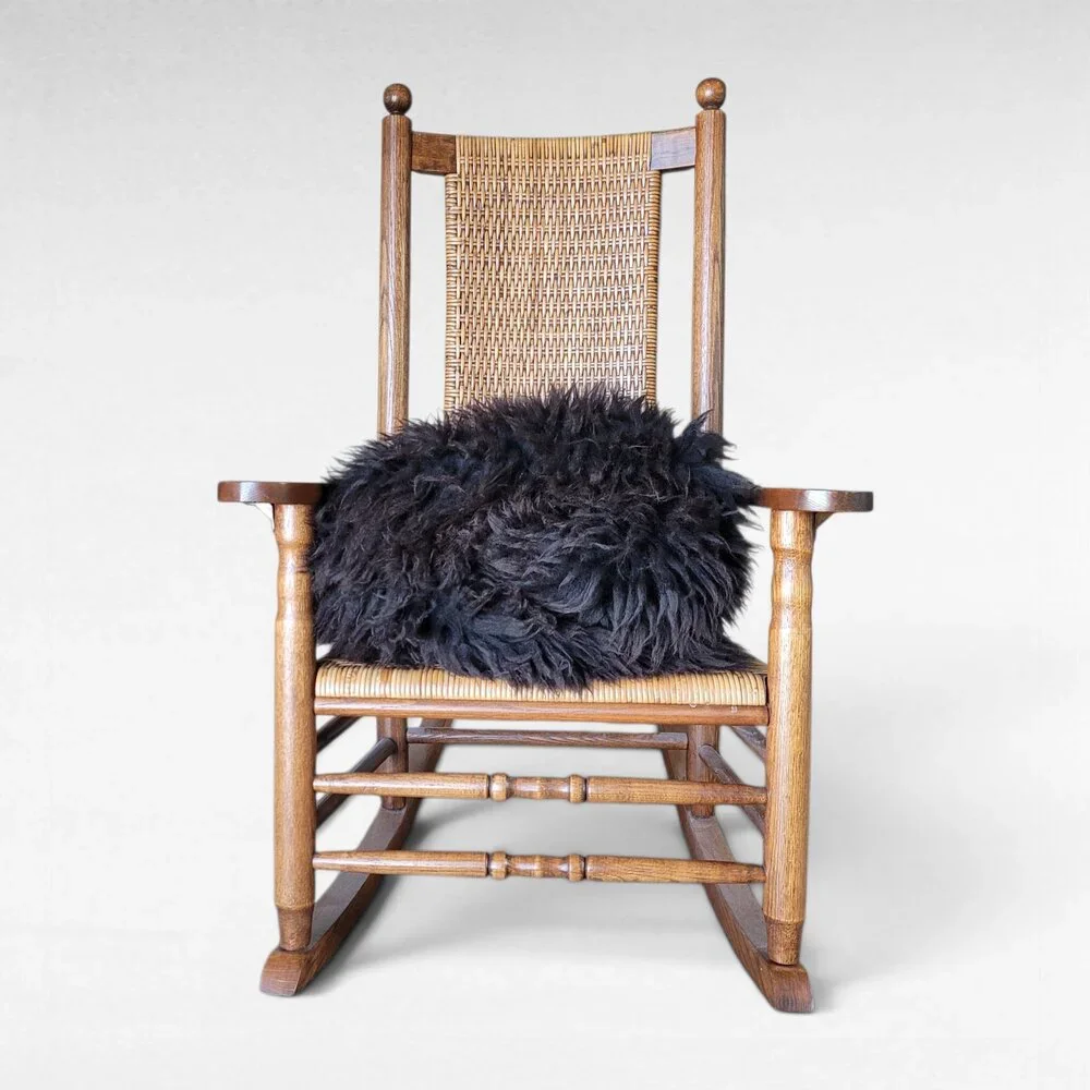 Genuine Swedish Sheepskin Rug Dark Brown Textured Wool Pelt Throw 49
